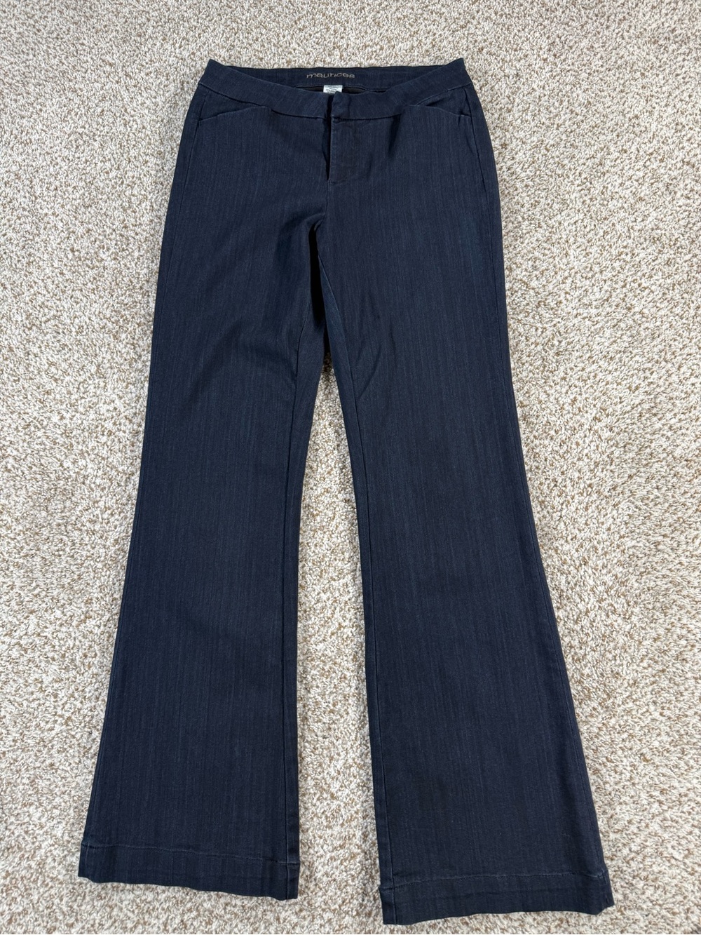 Maurices Women’s Navy Blue Wide Leg Dress Pants Stretch 5/6 Reg 28x32 Mid Rise